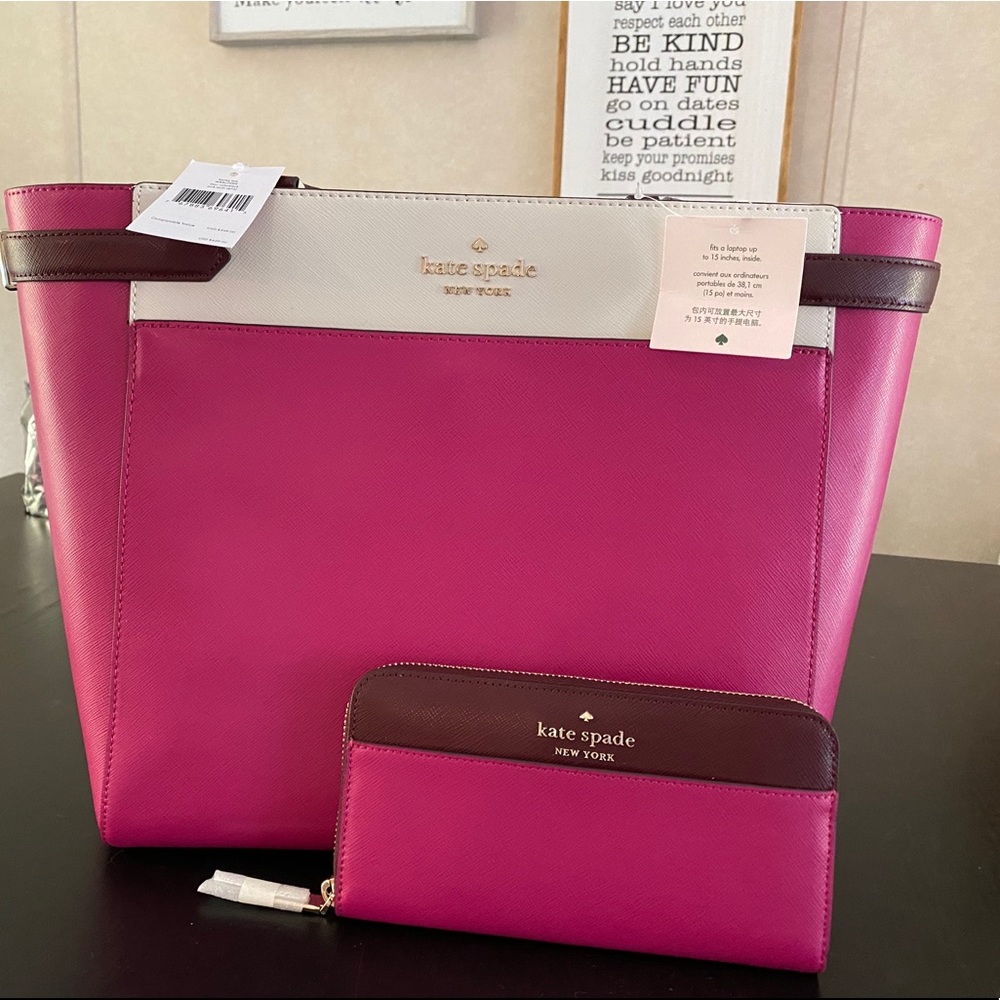 💖💖KATE SPADE STACI COLOR BLOCK TOTE & WALLET💖💖